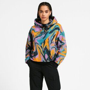 Crooked Tongues SZ M Hoodie In Bright Marble ASOS Oversized